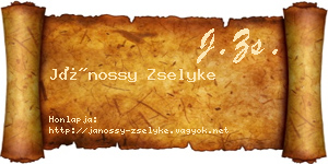 Jánossy Zselyke névjegykártya